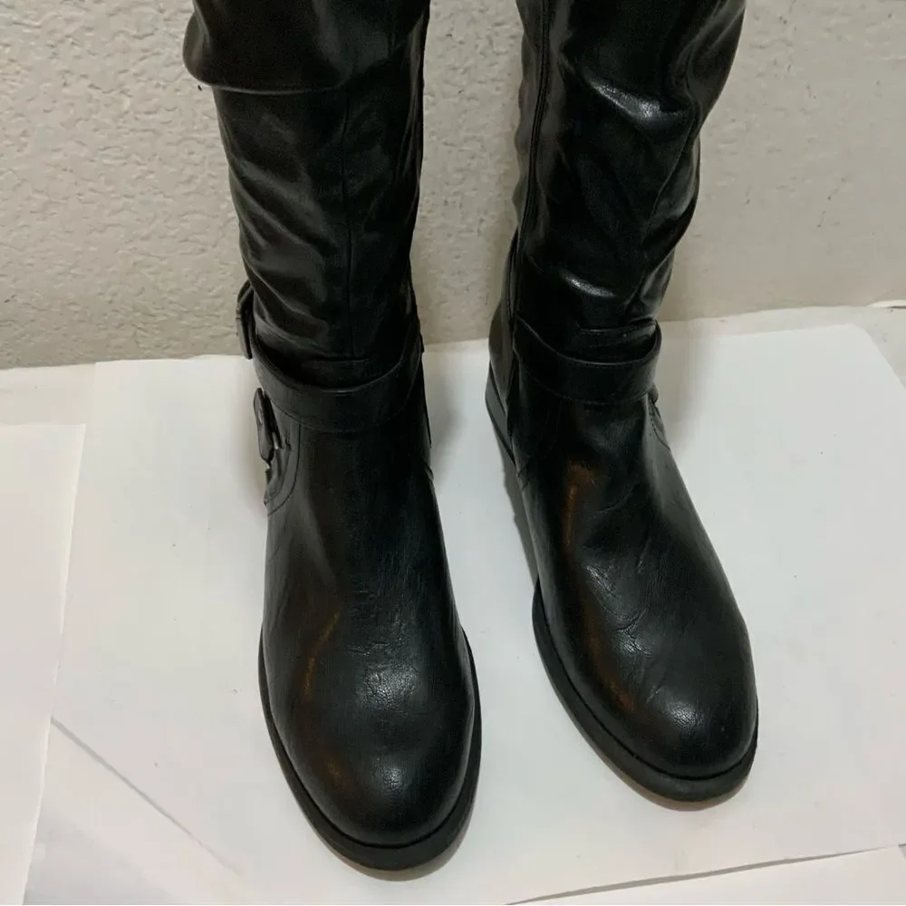 White Mountain Layton knee high boots tall riding black sz 11 M New